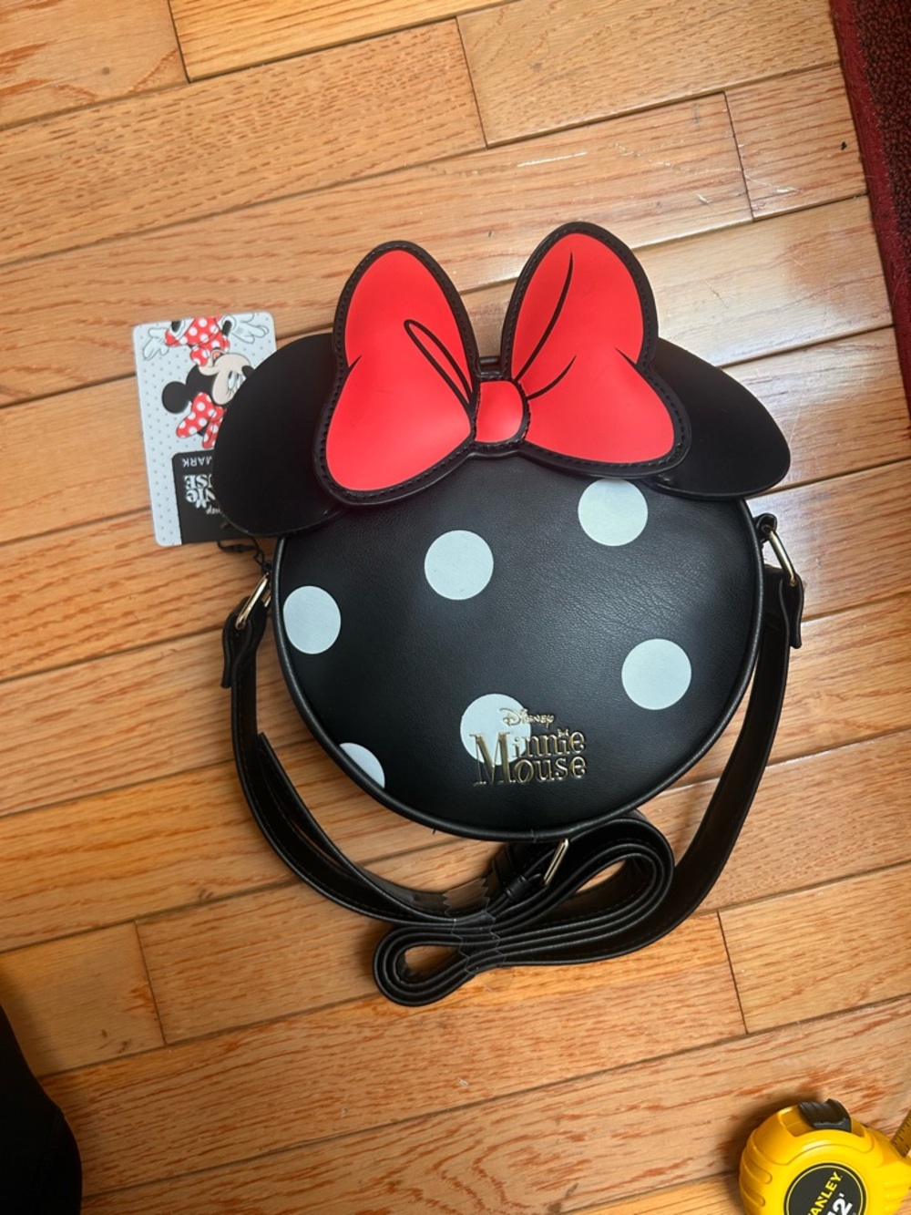 NWT Minnie Mouse Black & Red Polka Dot Crossbody Bag